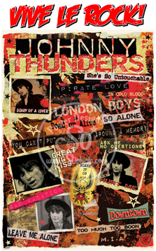 Johnny Thunders Exclusive Poster Design by Sophie Lo for Vive Le Rock Magazine Issue 11 February 2013